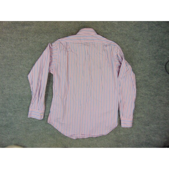 Polo Ralph Lauren Shirt Mens 15.5x34/35 Curham Classic Fit Pink Blue Stripe - Picture 3 of 8